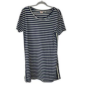 Junk Food T-Shirt Dress Size Large Stripe Cotton Party In The USA